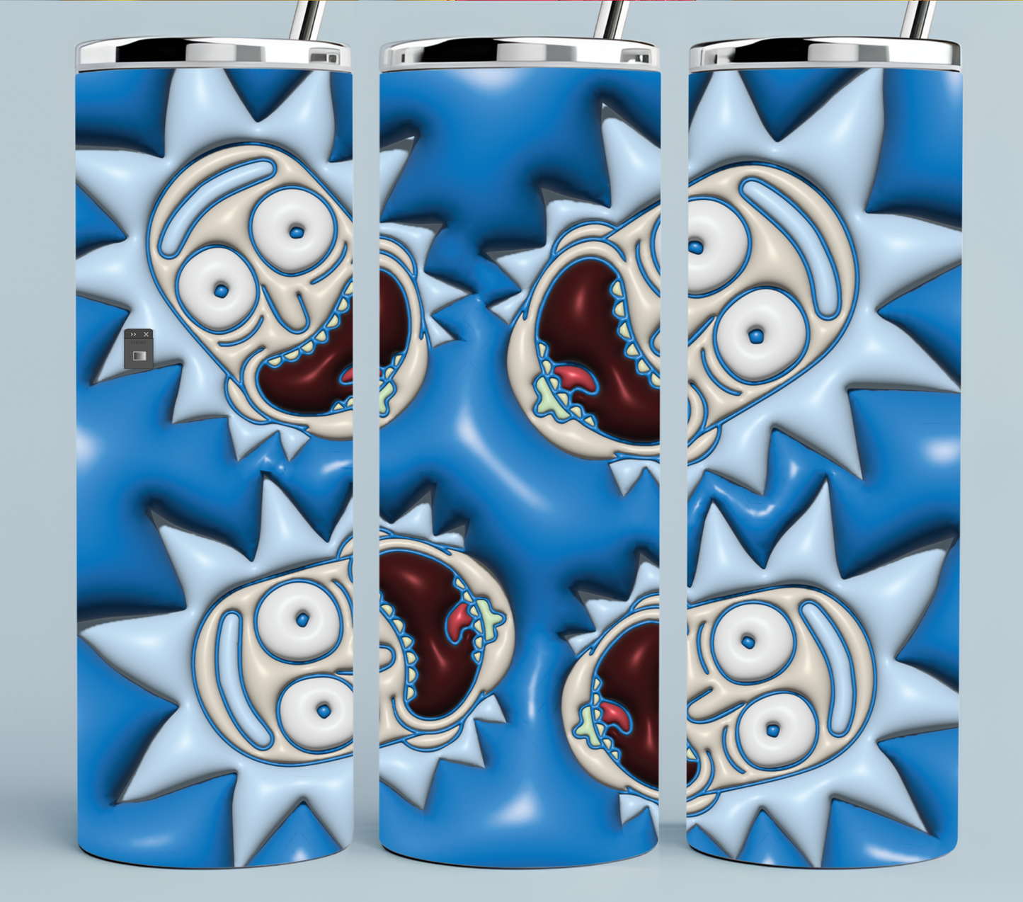 Dark blue Morty 3D Tumbler