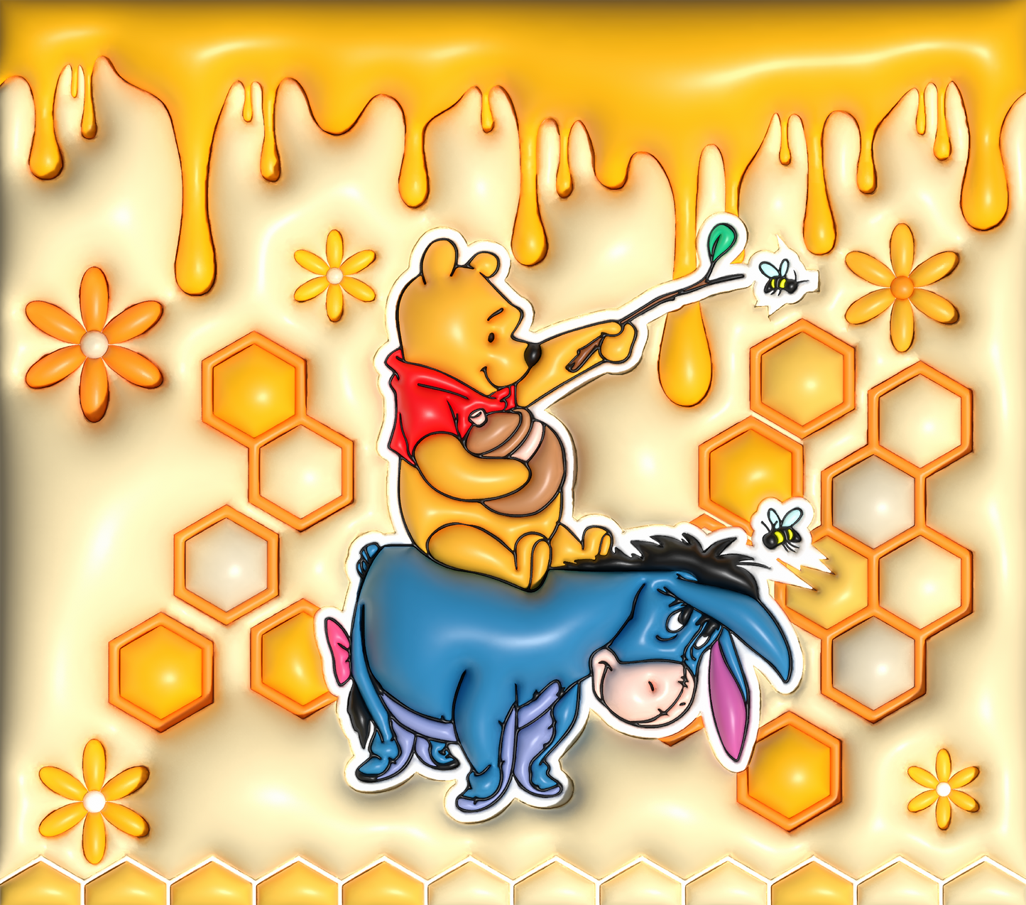 Winnie The Pooh and Eeyore 3D Tumbler