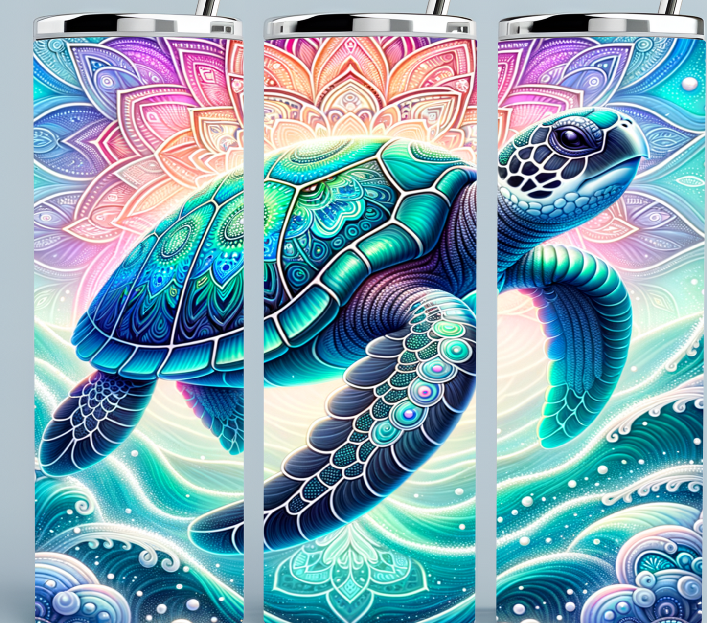 Pastel turtle tumbler