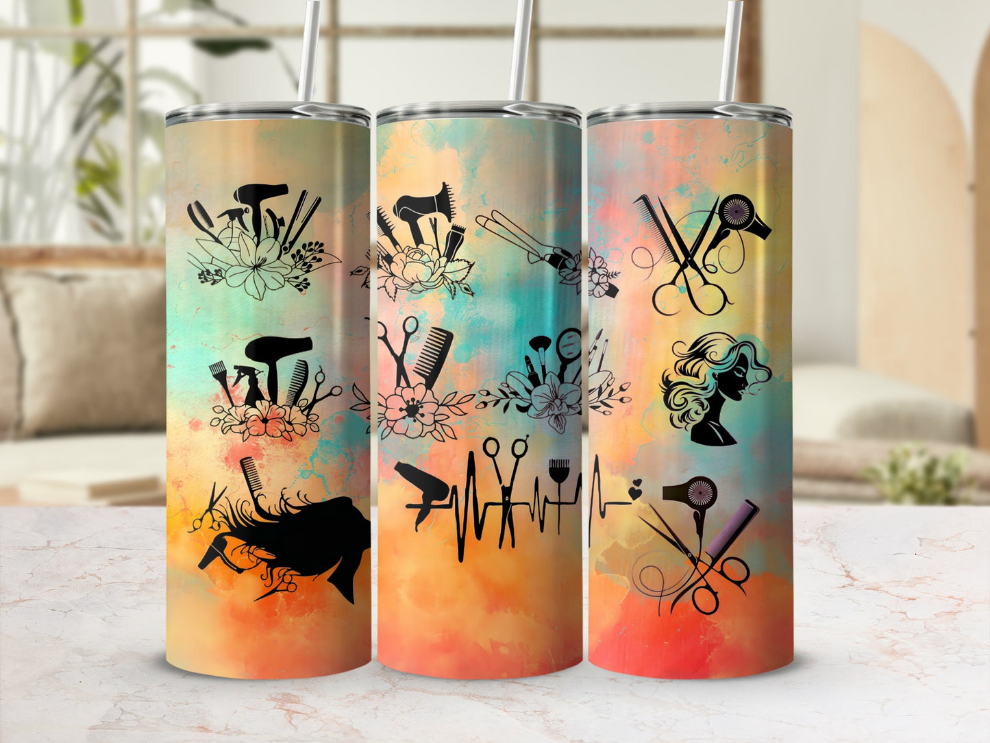 Colorful Hairstylist Designs Tumbler Collection