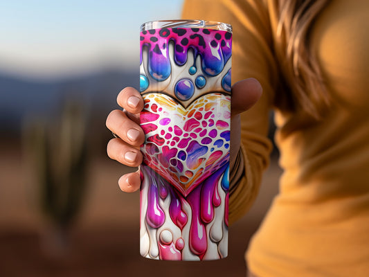 Valentine's Day! Colorful Hearts Dripping With Love Design Cute Tumblers