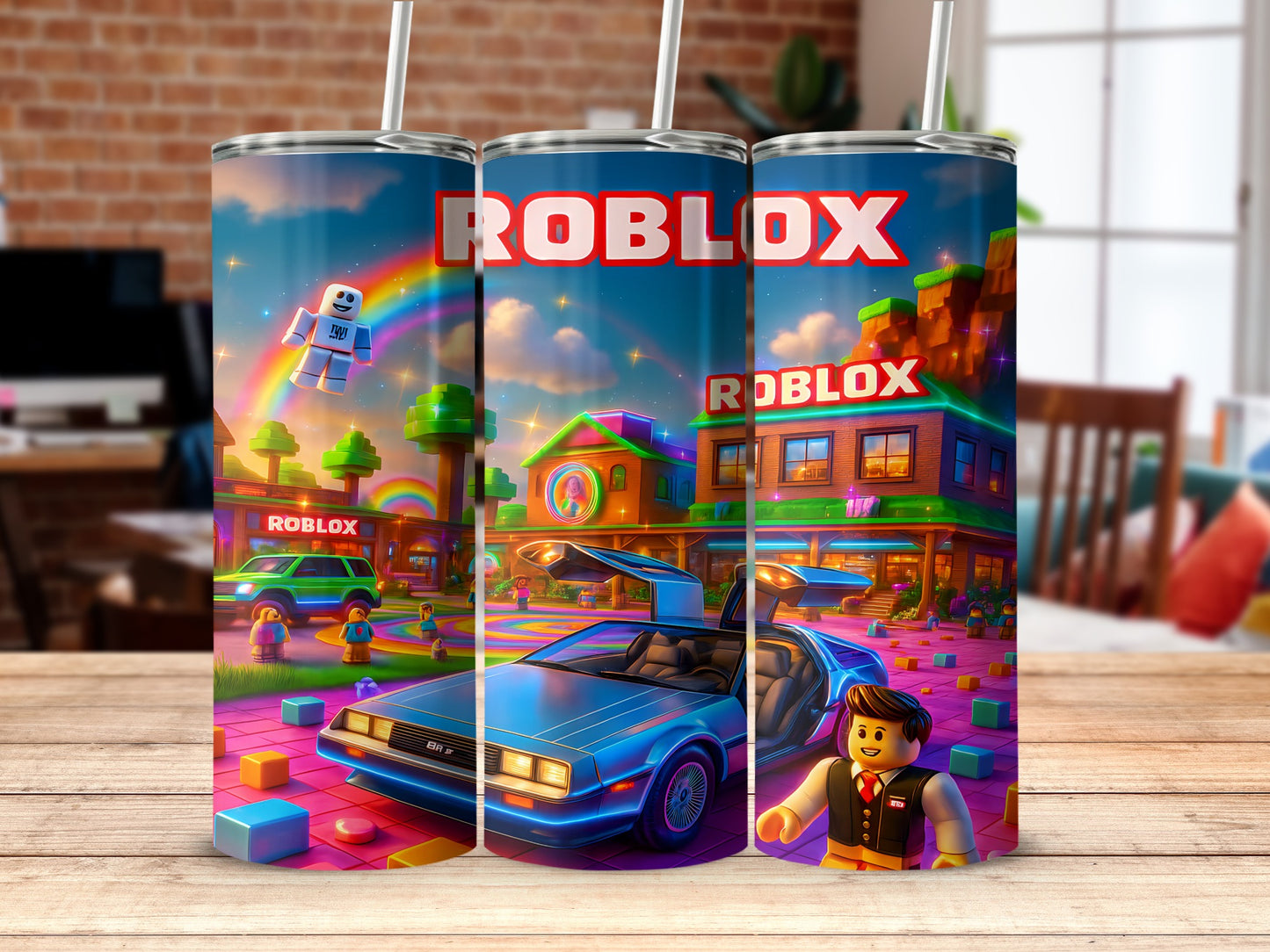 Roblox Themed Colorful Adventure Tumbler with Lid