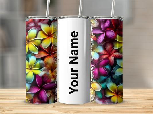 Personalized Floral Insulated Tumbler with Lid 20oz
