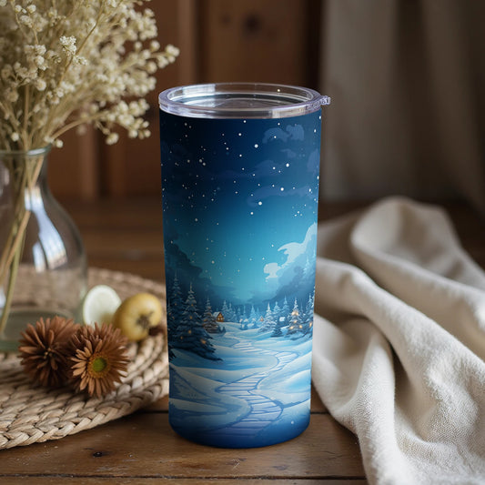 Scenic Snowy Winter Landscape Artwork Tumbler