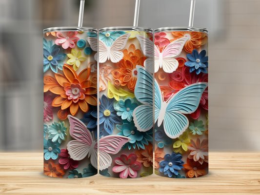 Whimsical Quilling Art Floral Butterfly Pattern product type
Tumbler, Butterfly Pattern, Floral Design, Quilling Art, Paper Craft, Colorful Design, Vibrant Tumbler, Whimsical Art, Drink Container, Insulated Tumbler, Quilled Flowers, Butterfly Tumbler, Unique Drinkware, Artistic Pattern, Spring Decor, Summer Vibes, Gift Idea, Custom Tumbler, Tumbler Gift, Beautiful Design