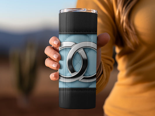 Elegant CC Logo With Diamond Stitch Pattern Tumblers