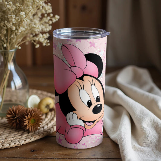 Cute Minnie Mouse Tumbler with Pink Bow Design