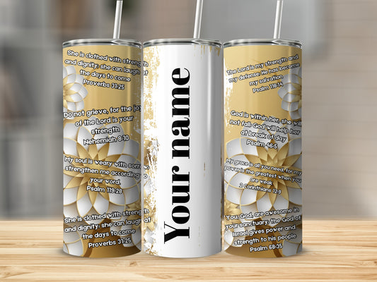 Inspirational Bible Verse Customizable Tumbler