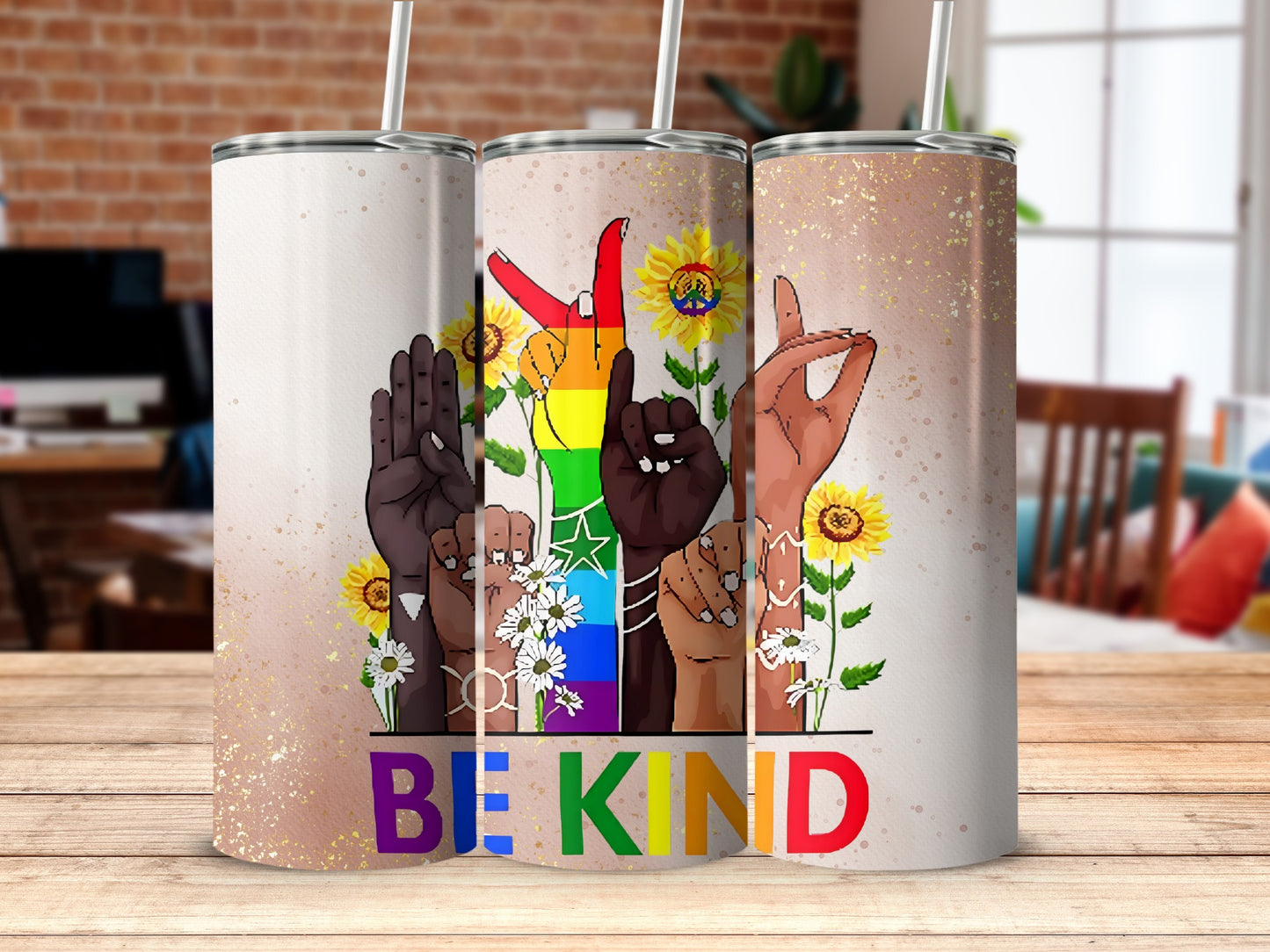 Be Kind Sign Language Tumbler LGBTQ+ Inclusion