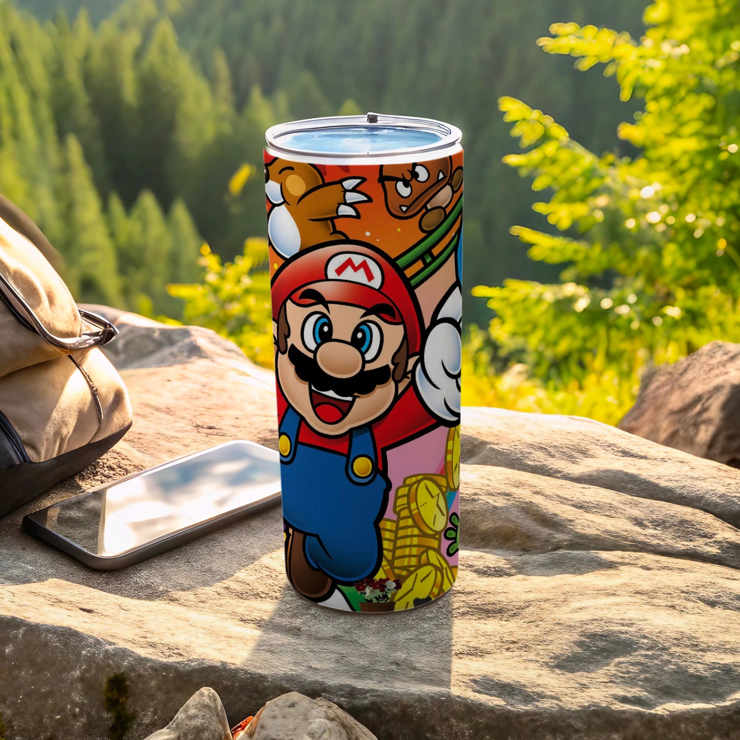 Colorful Mario Themed Insulated Tumbler For Outdoors