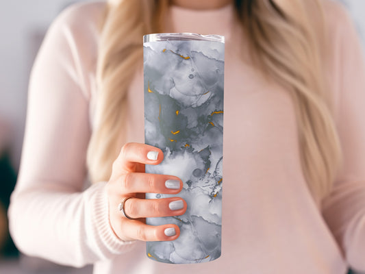 Abstract Gray Gold Accents Design Premium Look Tumblers