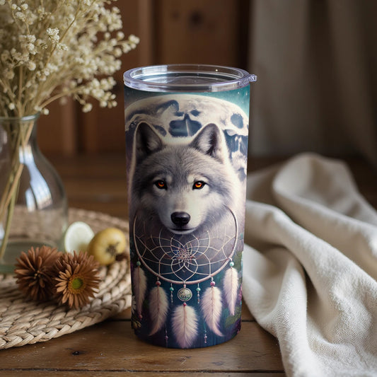 Wolf Dreamcatcher Insulated Tumbler 20oz Cup