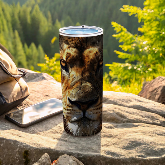 Majestic Lion Face Design Outdoor Tumbler product type
Lion
Lion face
Wildlife
Animal print
Safari animal
Big cat
King jungle
Nature inspired
Outdoor gear
Travel mug
Insulated tumbler
Drinkware
Beverage holder
Adventure cup
Forest background
Rustic design
Unique gift
Animal lover
Wild beauty
Powerful animal