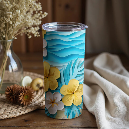 Tropical Floral Design Insulated Tumbler for All Drinks