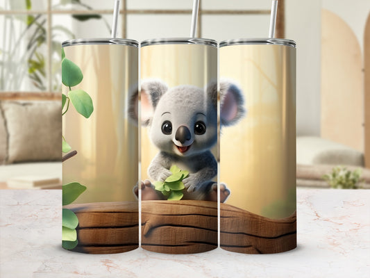Cute Koala Bear with Leaves Themed Tumbler Product