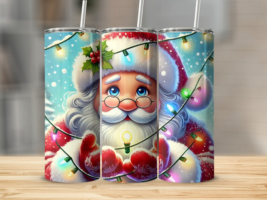 Santa Claus Christmas Lights Design Tumbler Product