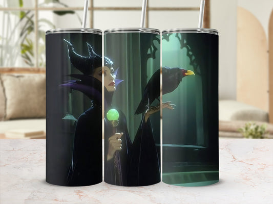 Enchanted Dark Queen Design Tumbler with Straw
