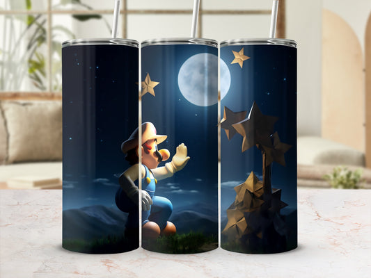 Moonlit Character with Stars Tumbler Stainless Steel Cup
