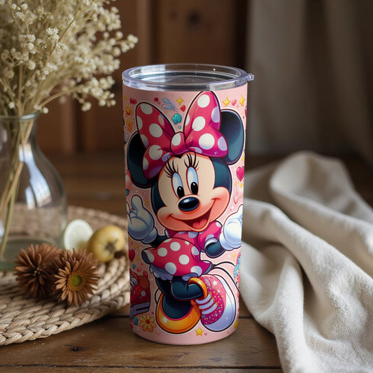 Minnie Mouse Cute Polka Dot Bow Art Tumbler Product