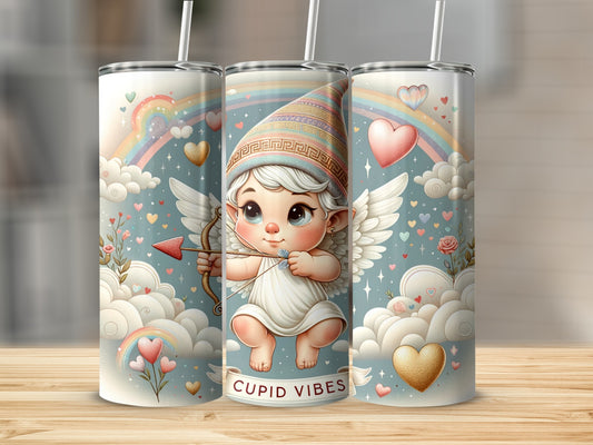 Cupid Vibes Tumbler with Adorable Angel Design