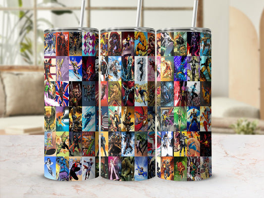 Superhero Collage Grid Tumbler product type