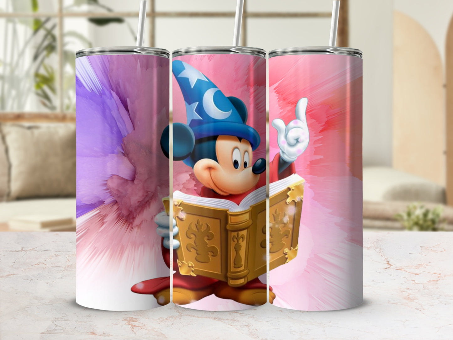 Magical Mickey Reading Colorful Insulated Tumbler