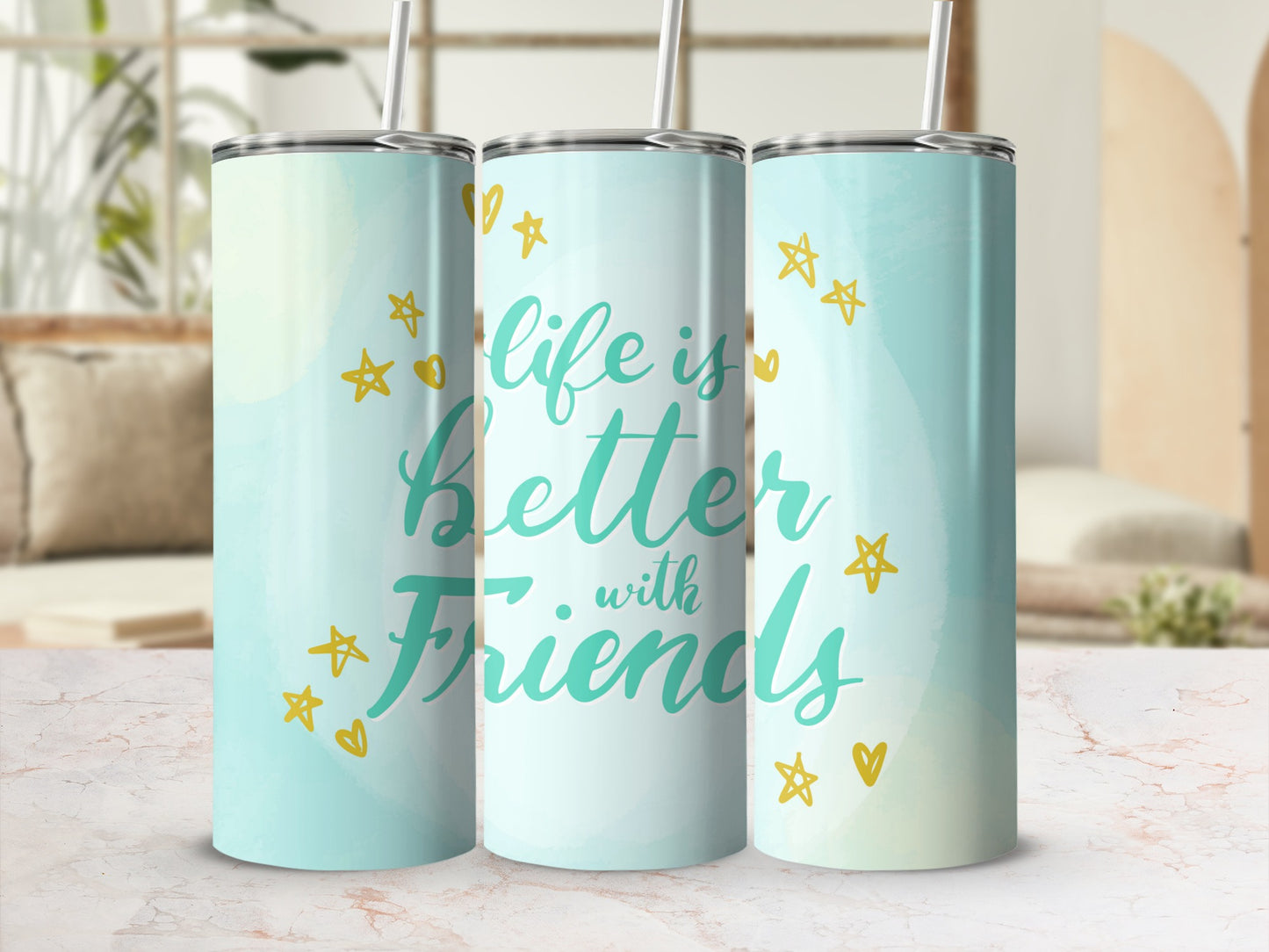Life is Better with Friends Tumbler Flask