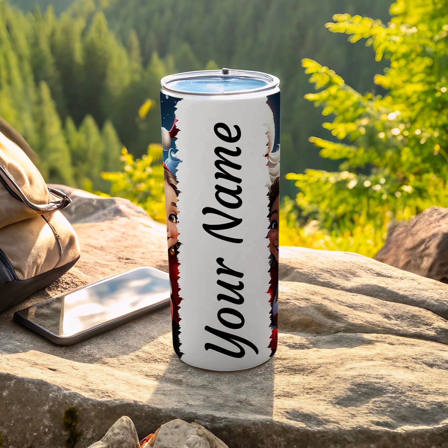 Personalized Your Name Tumbler with Forest Background