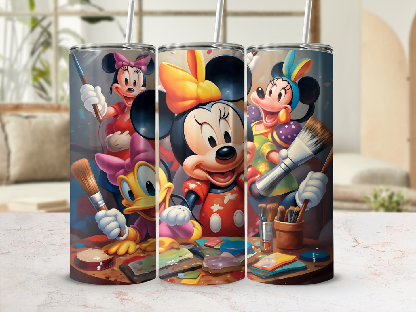 Delightful Minnie Mouse Art Accessories Tumbler
