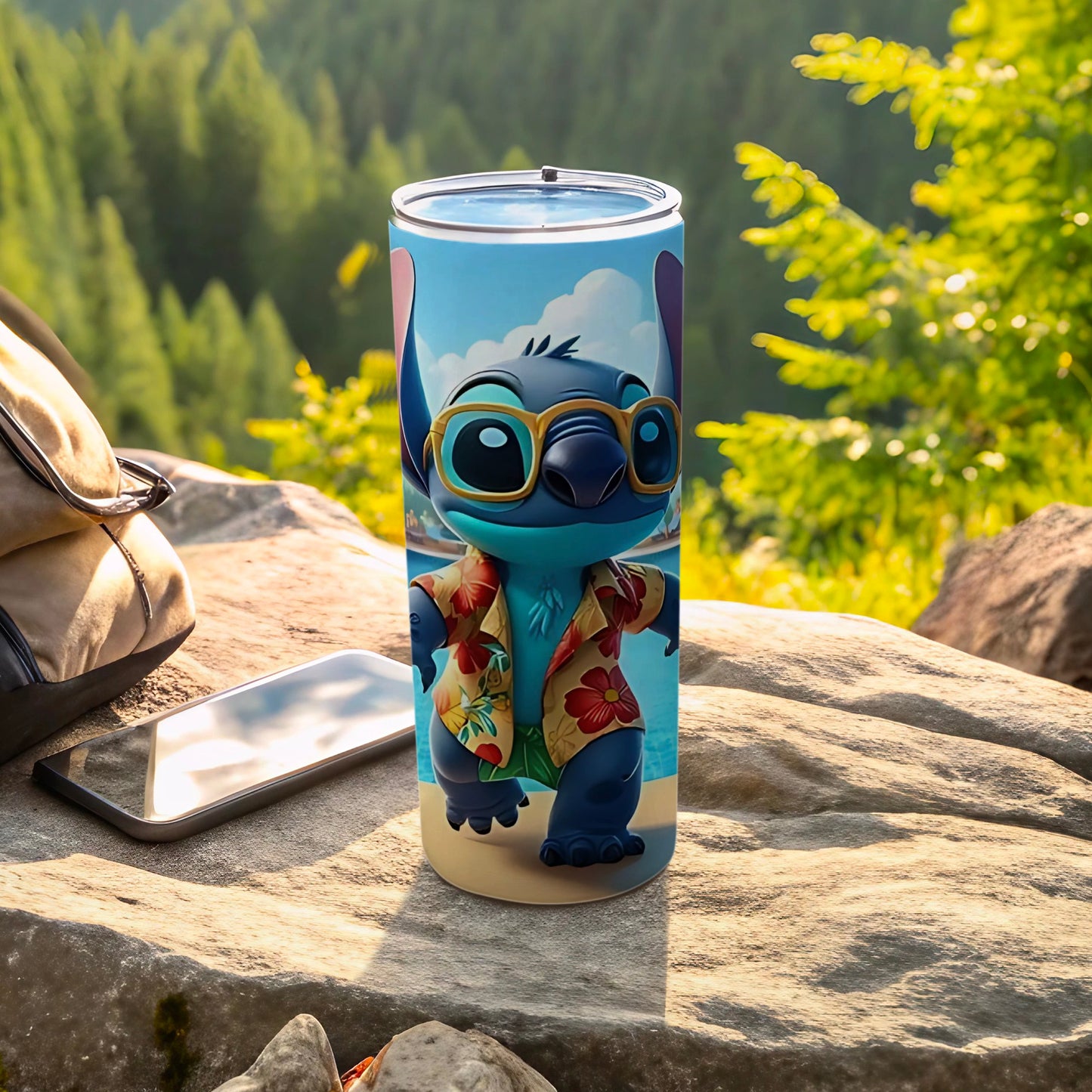 Tropical Cartoon Character Adventure Travel Tumbler