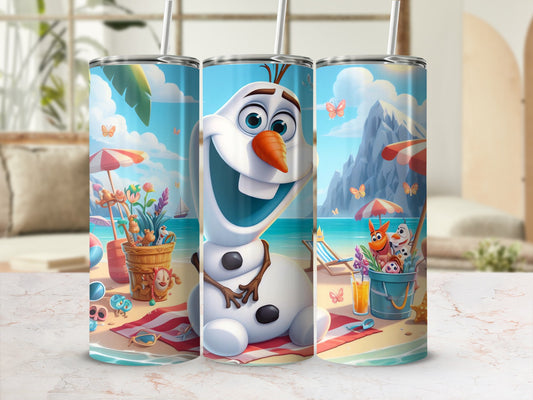 Olaf Beach Scene Travel Tumbler Insulated Drink Ware