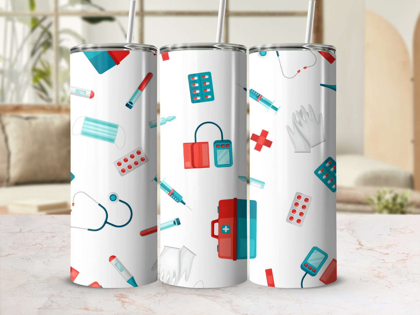 Medical Tools and Supplies Themed Tumbler