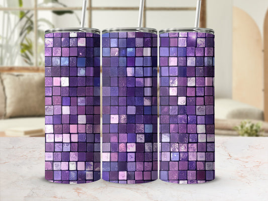 Array Purple Blue Square Patterned Design Tumblers
