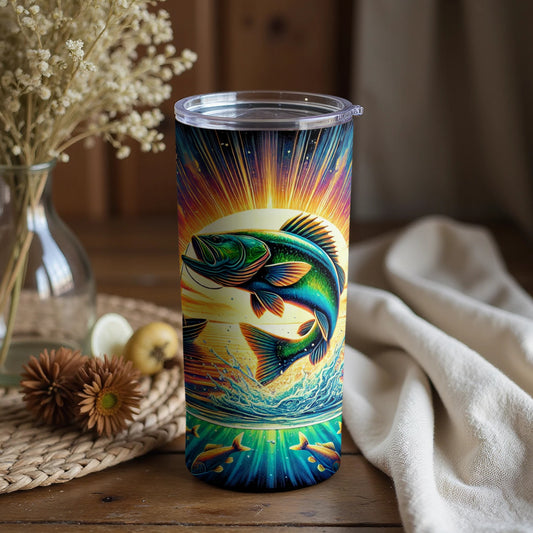 Vibrant Fish Art Tumbler Cup Beautiful Ocean Design