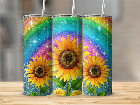 Rainbow Sparkle Glitter Sunflowers Tumbler product type