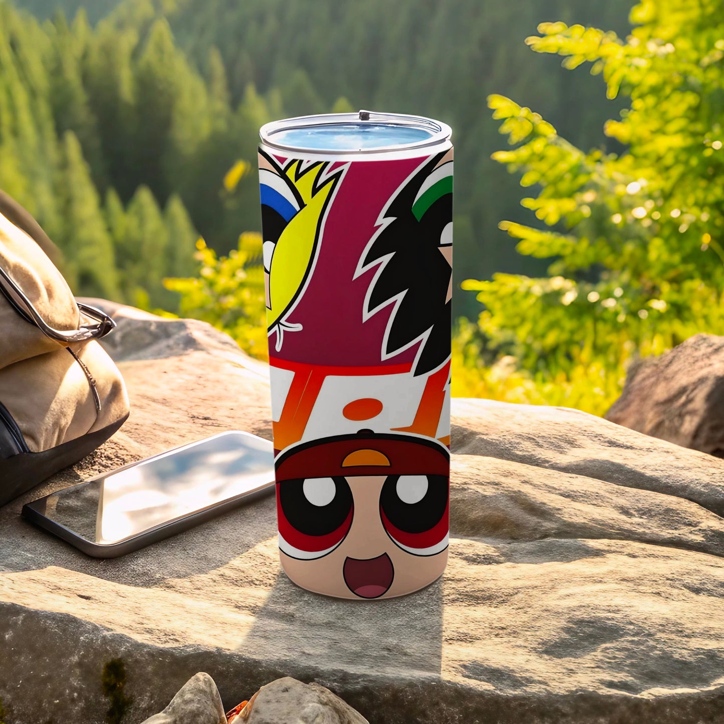 Colorful Cartoon Character Illustrated Travel Tumbler