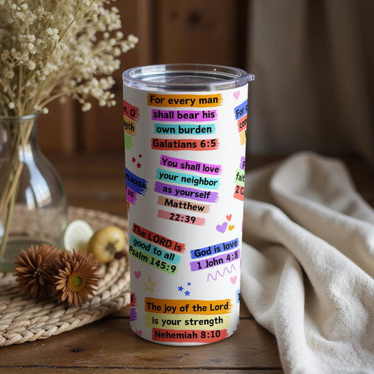 Inspirational Bible Verses Colorful Tumbler