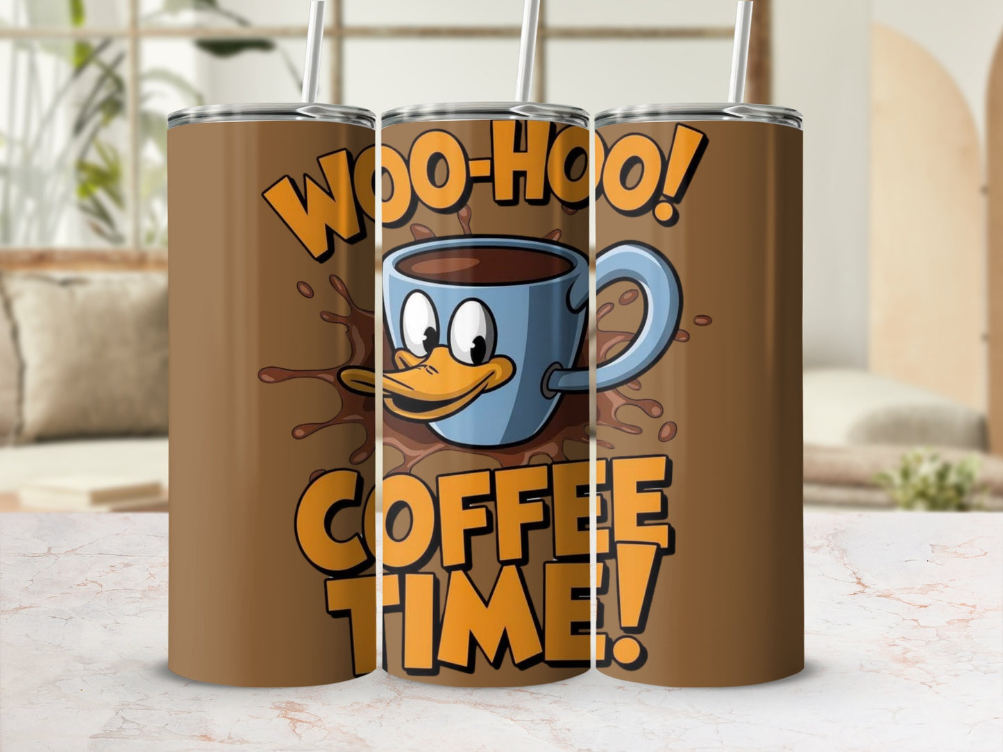 Woo-Hoo Coffee Time Funny Duck Design Tumbler