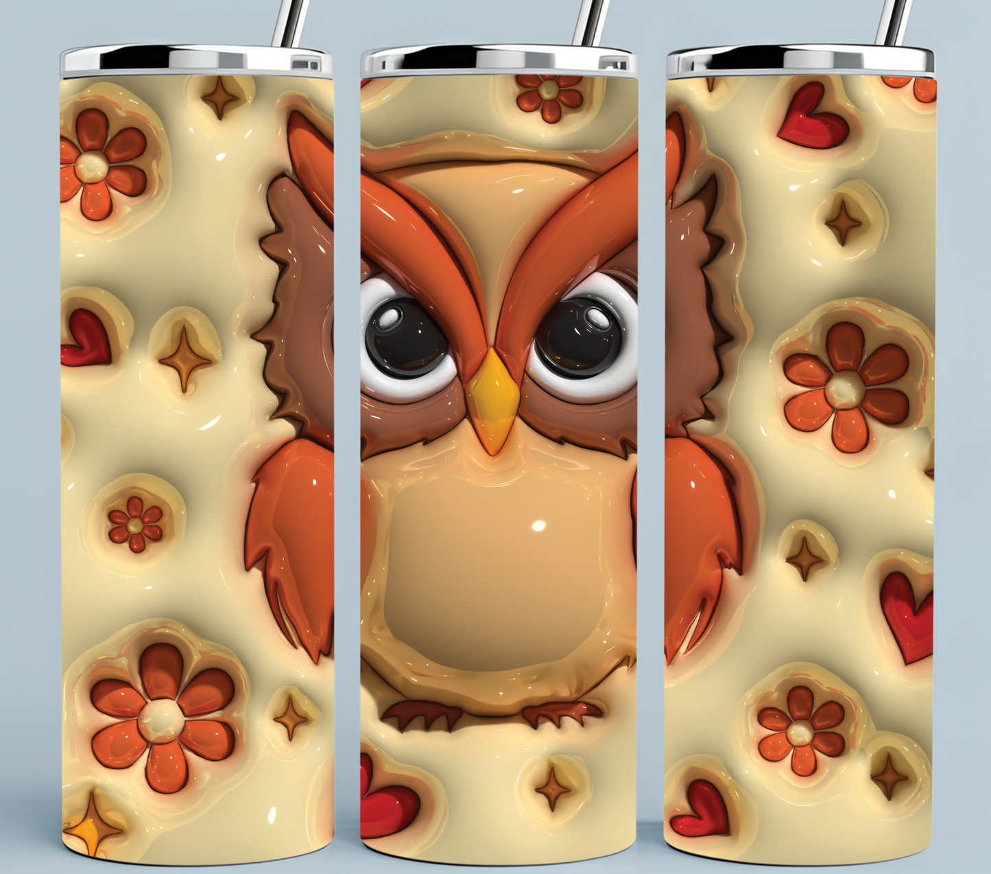 Owl 3D Puff Tumbler