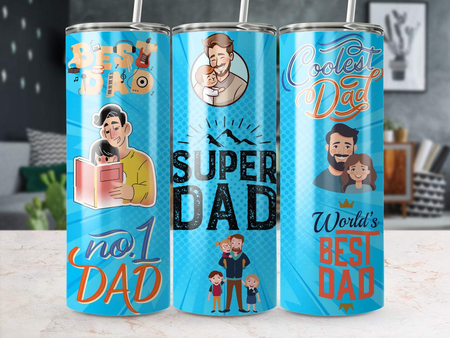 World's Best Dad Super Dad No.1 Dad Coolest Dad Tumbler