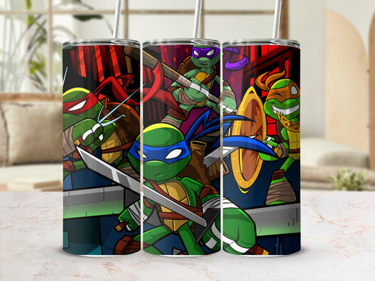 Vibrant Ninja Turtle Heroes Design Tumbler Cup