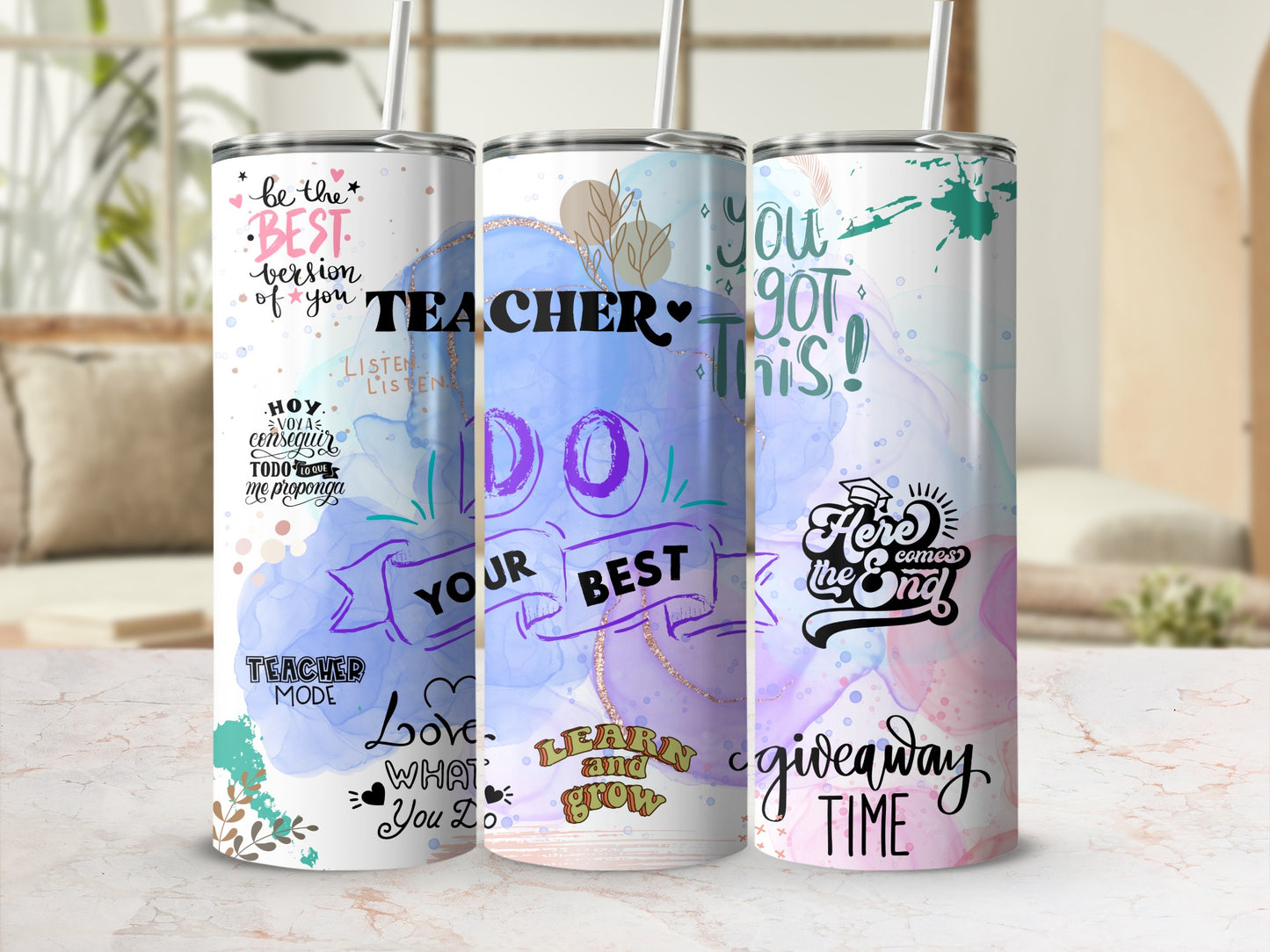 Inspirational and Motivational Quotes Tumbler Set