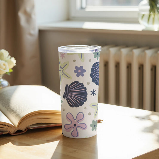 Floral Seashells Printed Insulated Tumbler product