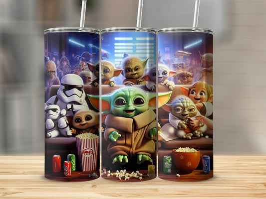 Adorable Sci-Fi Characters Themed Tumbler for Movie Fans