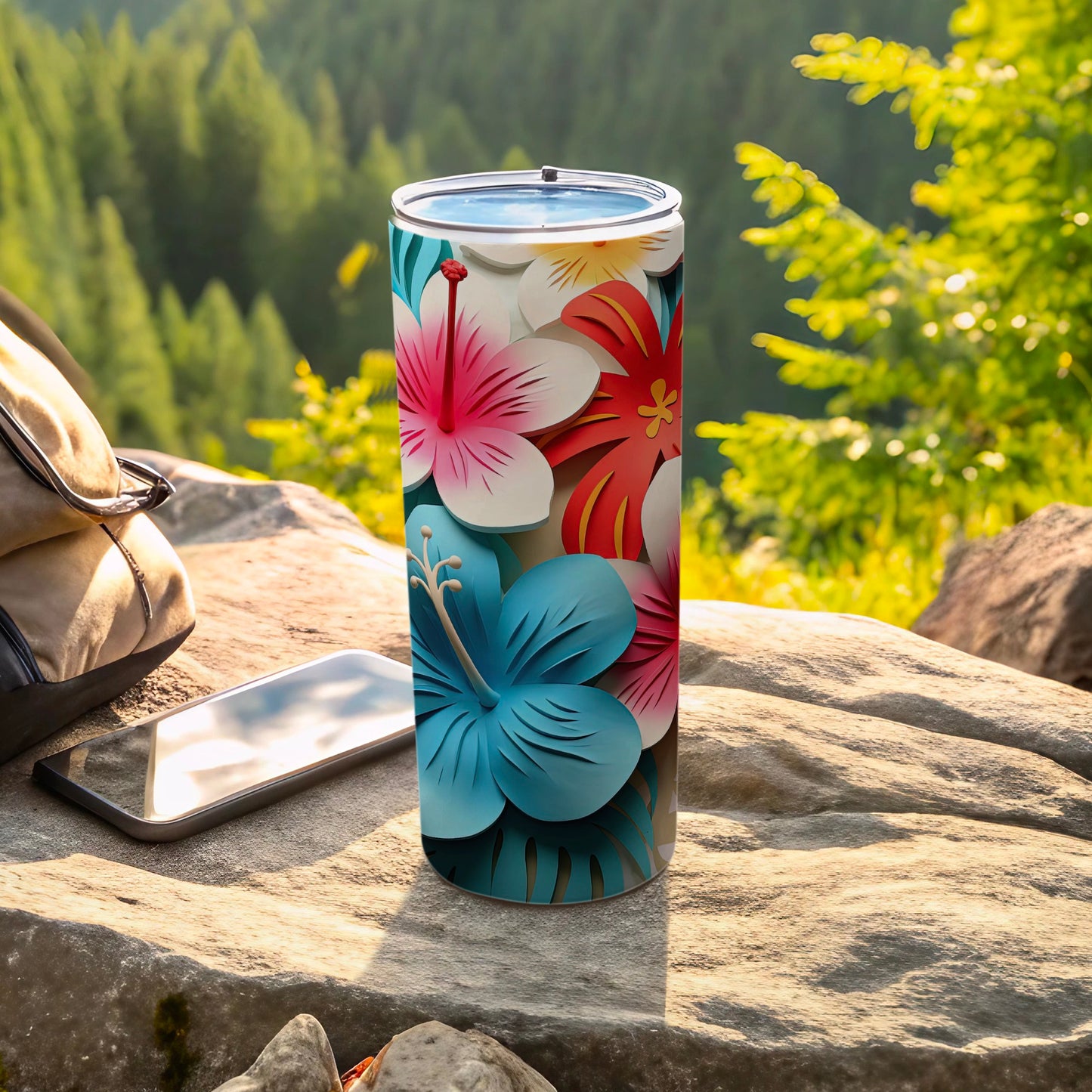 Vibrant Floral Insulated Tumbler for Outdoor Adventures