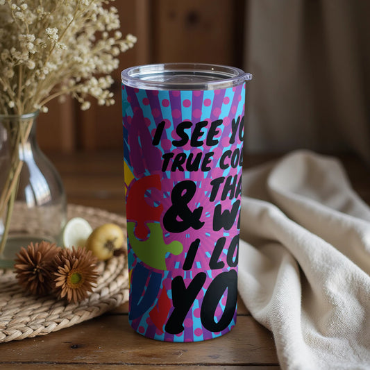 Colorful Tumbler with Inspirational Quote Design