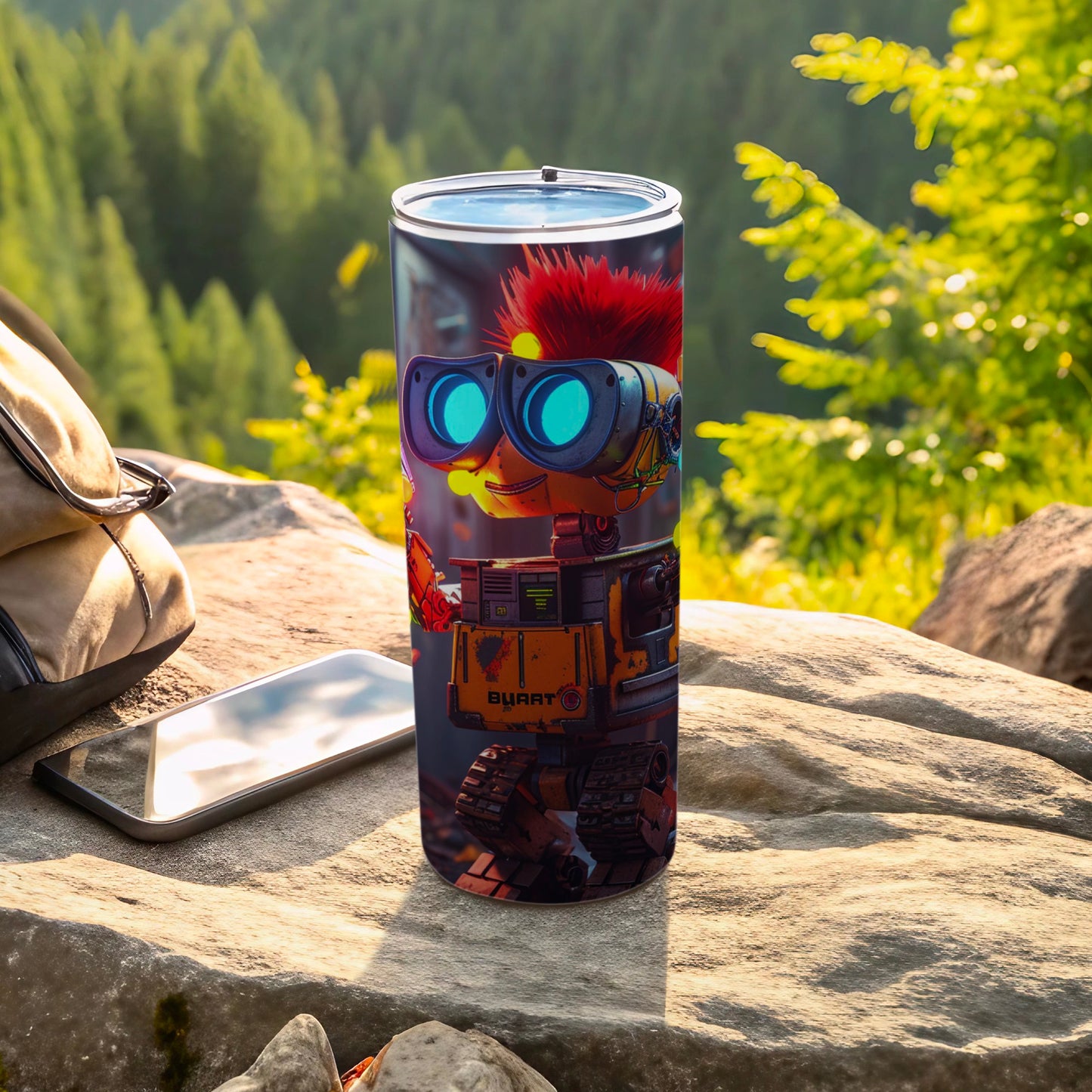 Robot Character Nature Adventure Tumbler