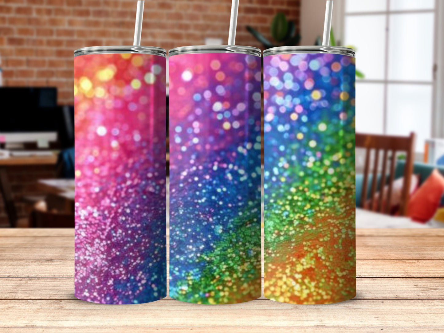 Colorful Sparkling Glitter Design Tumbler Product