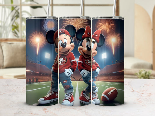 Mickey and Minnie Mouse Football Fans Tumbler