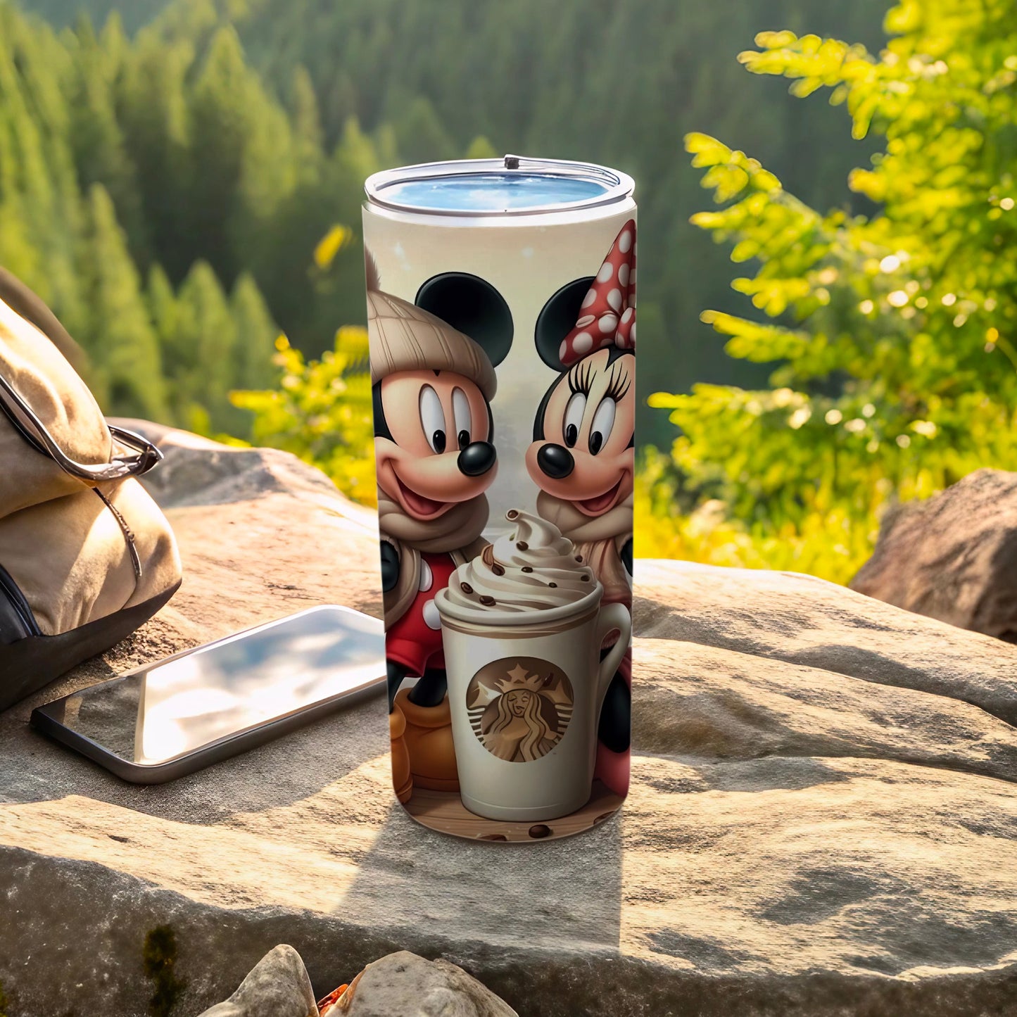 Cute Coffee Lovers Cartoon Travel Tumbler for Outdoors
